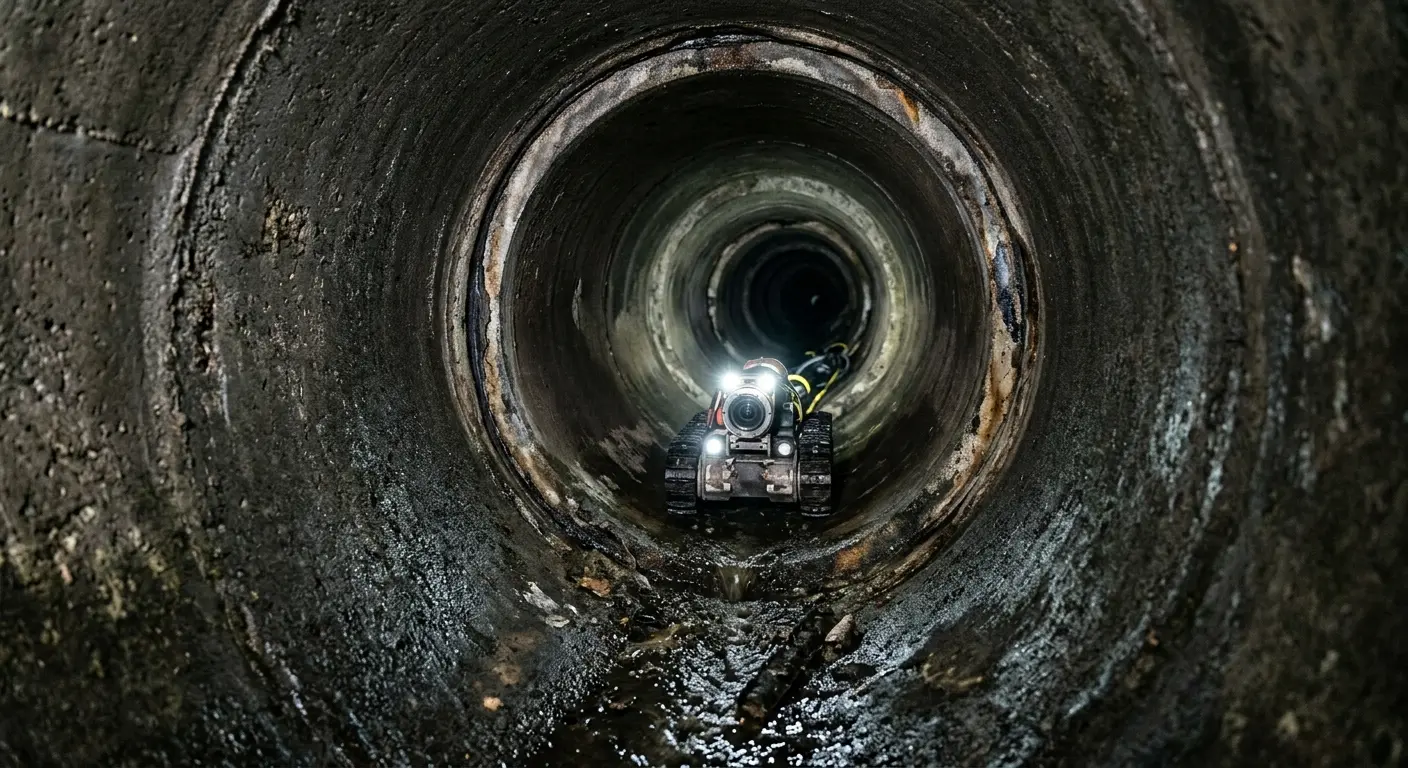 Robotic sewer camera inspecting pipe interior for Sewer Line Cleaning in Urban Honolulu
